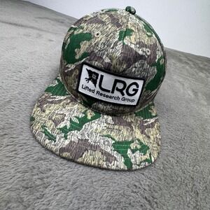 LRG Snapback Hat Mens OSFM Green Camo Excellent Textured Flat Brim Streetwear